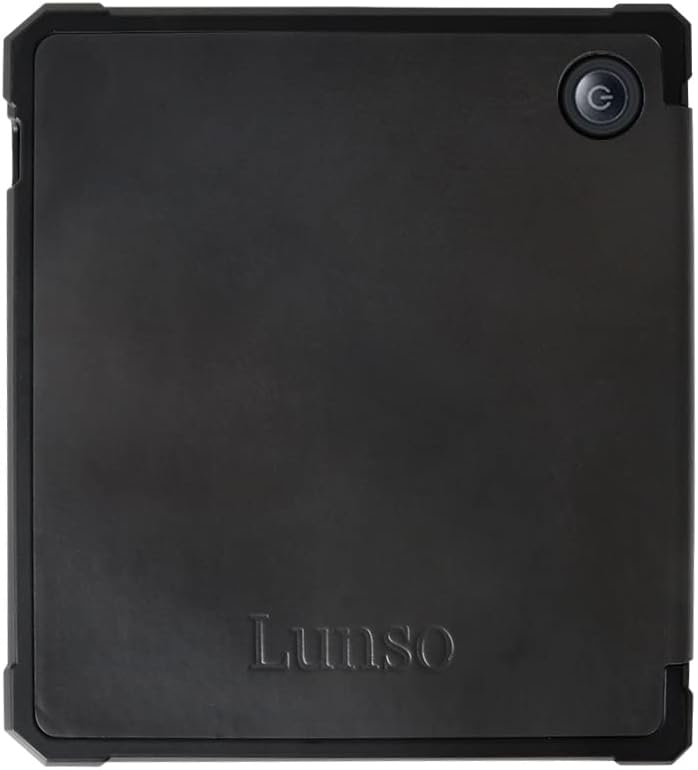 Lunso - Geeignet für Kobo Libra 2 Hülle (7 Zoll) - Leder Schleppcover - Schwarz