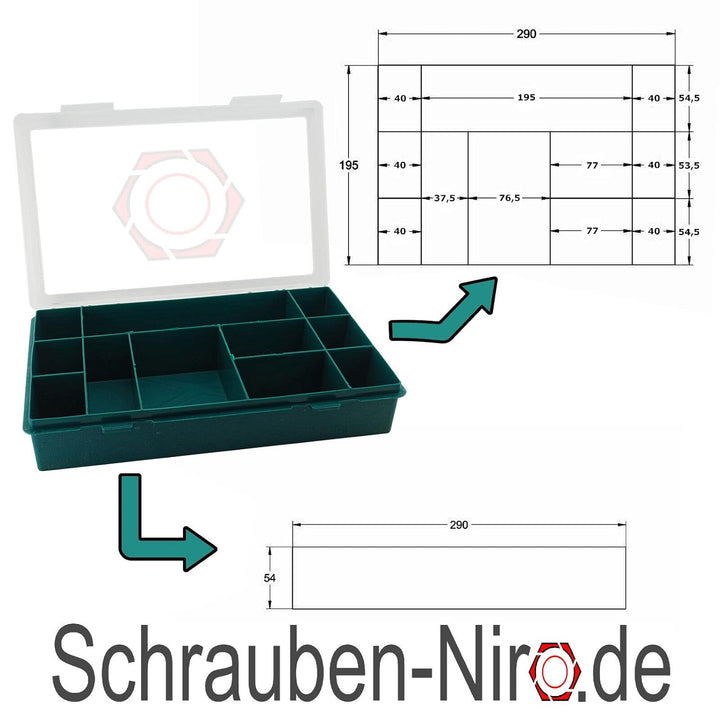 Sortiment M12 DIN 933 Edelstahl A2 (V2A) Sechskantschrauben mit Gewinde bis Kopf - Set bestehend aus