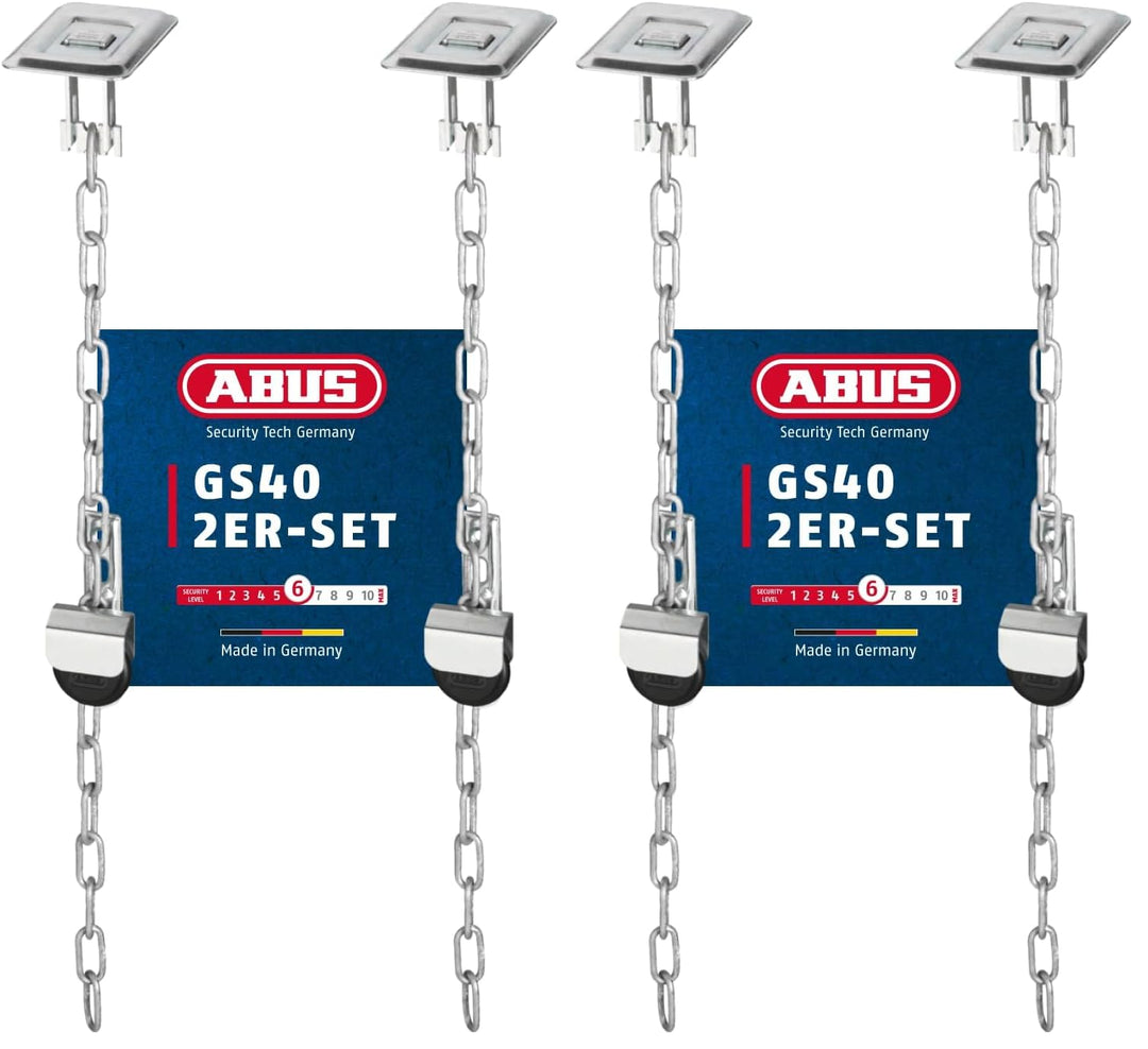 ABUS Gitterrostsicherung GS40 - Schutz für Kellergitter und Kunststofflichtschächte - mit variabler
