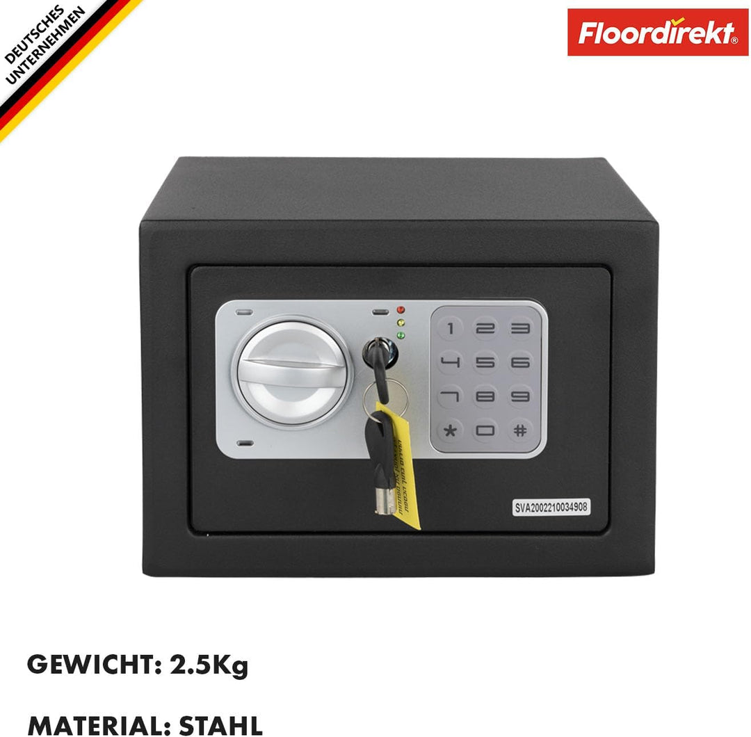 Floordirekt Tresor Cortez Möbeltresor Safe - 17 x 23 x 17 cm, Anthrazit - elektronisches Zahlenschlo