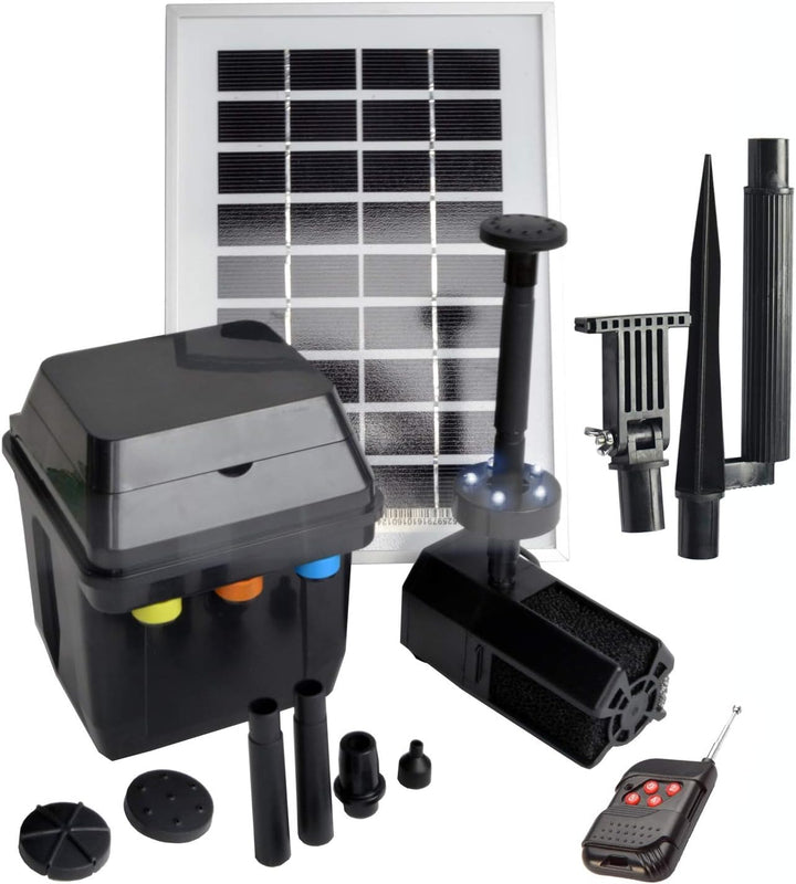 Innovative Solar Teichpumpe Springbrunnen Wasserspiel Teichpumpen-Set für den Gartenteich mit Fernbe