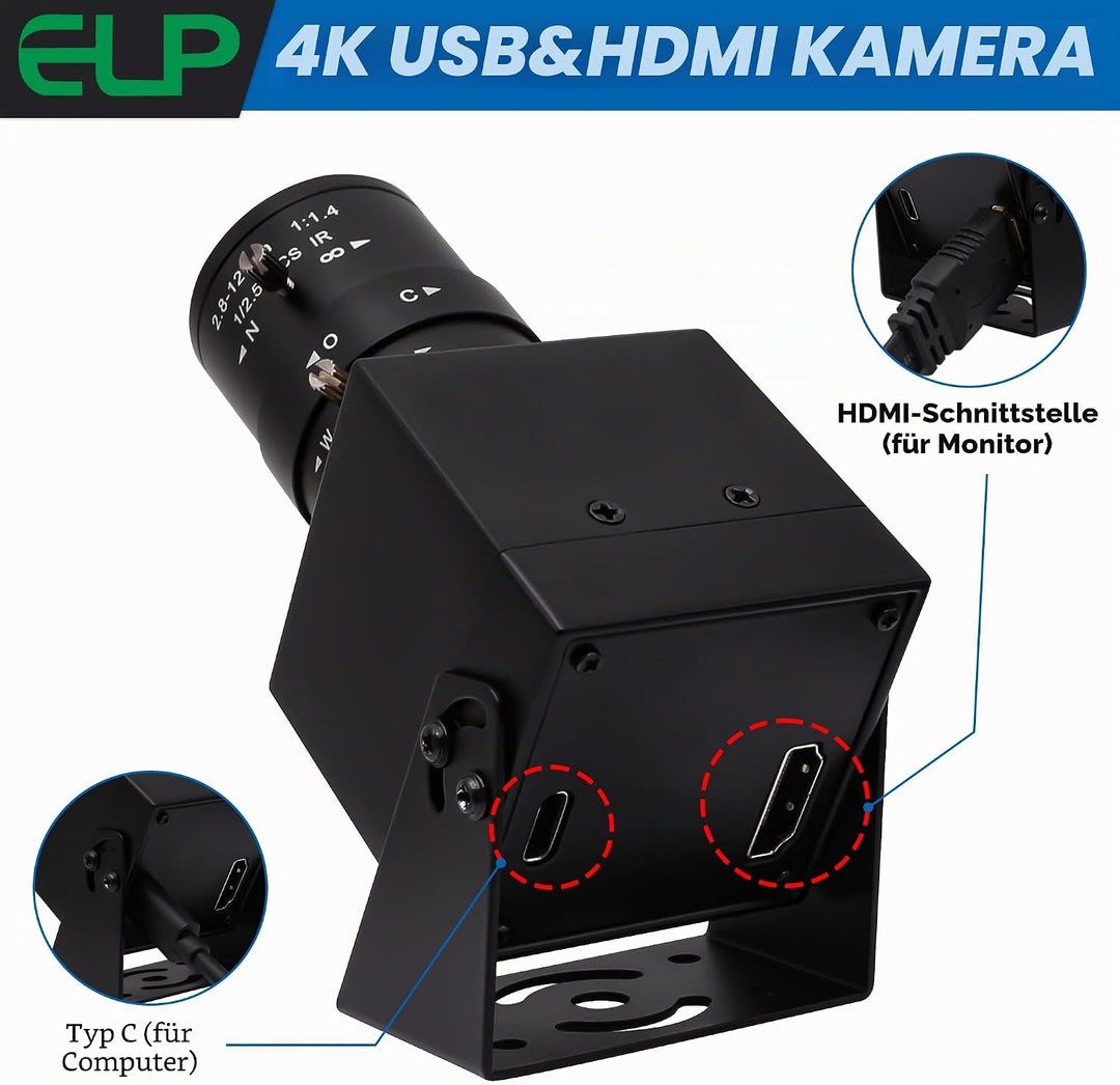 G 4K HDMI USB-Kamera Mit Manuellem Zoom Und Variablem Fokus - PC-Webcam, Mini Lightburn-Kamera für C