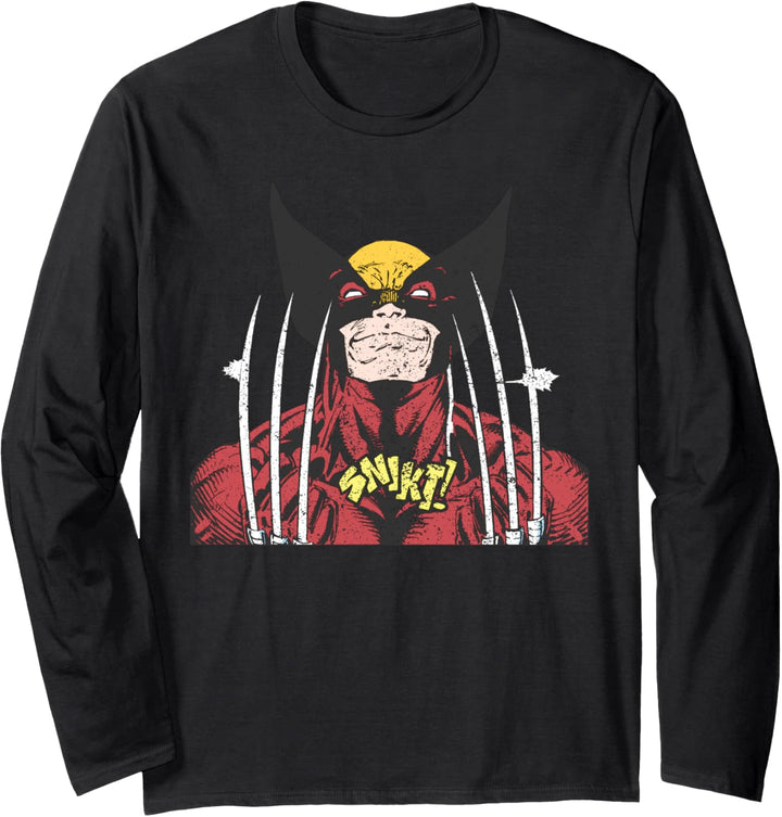 Marvel X-Men Wolverine Classic Comic Snikt Vintage Langarmshirt
