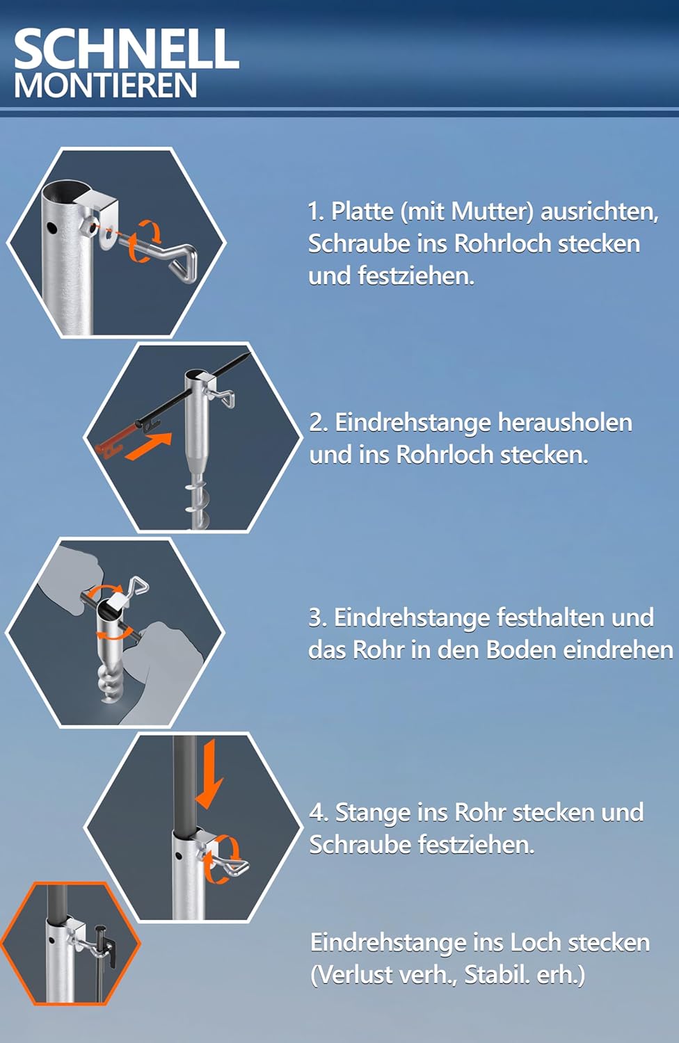 4smile Sonnenschirm Strand Ø 200 cm mit Eindrehbodenhülse, Türkis | Strandschirm windfest stabil mit