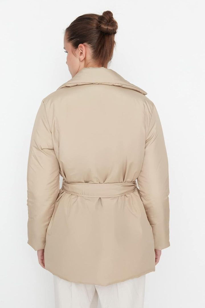 TRENDYOL Winter Jacket - Black XS Beige, XS Beige