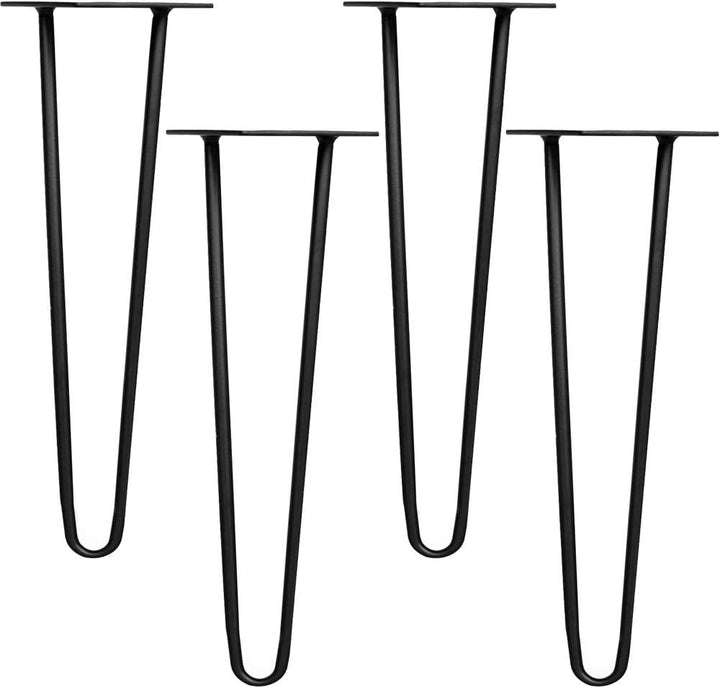 Melko 4 Stück Hairpin Legs Haarnadel Tischbeine aus 12 mm Stahl Tischfuss inkl. Bodenschoner | Höhe