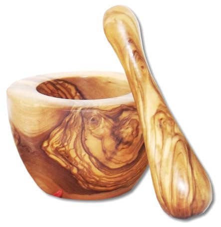 Kleiner glatter Olivenholzmörser, Durchmesser ca. 8 cm