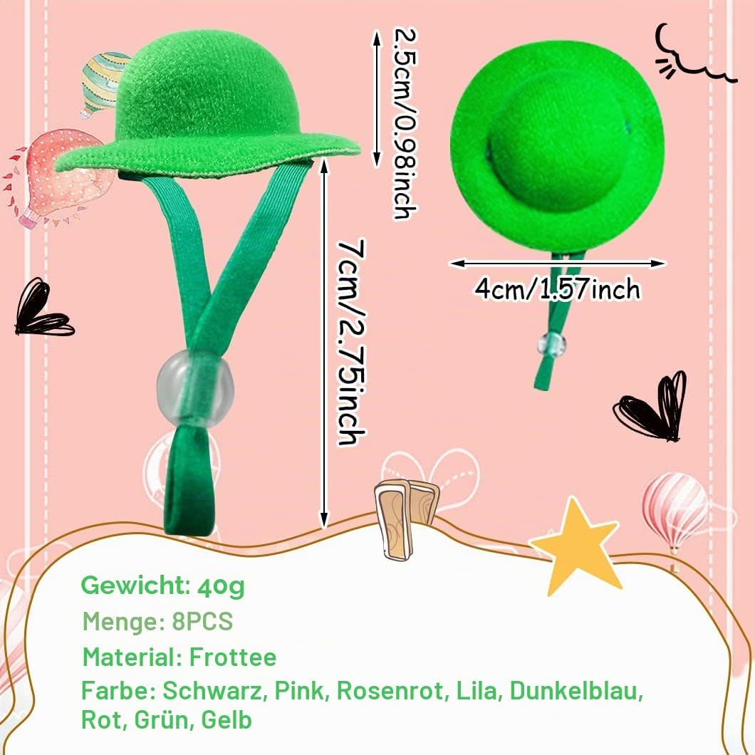 Rolin Roly 8PCS HühnerhelmVogelhut Kopfbedeckung Chicken Hats Hühnerhut Runder Kleiner Hut Mehrfarbi