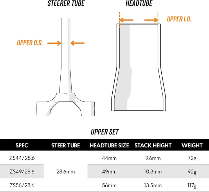 FUNN Descend Oberer Steuersatz, Zero Stack Schrägkugellager Oberer Steuersatz, Langlebiger und Leich