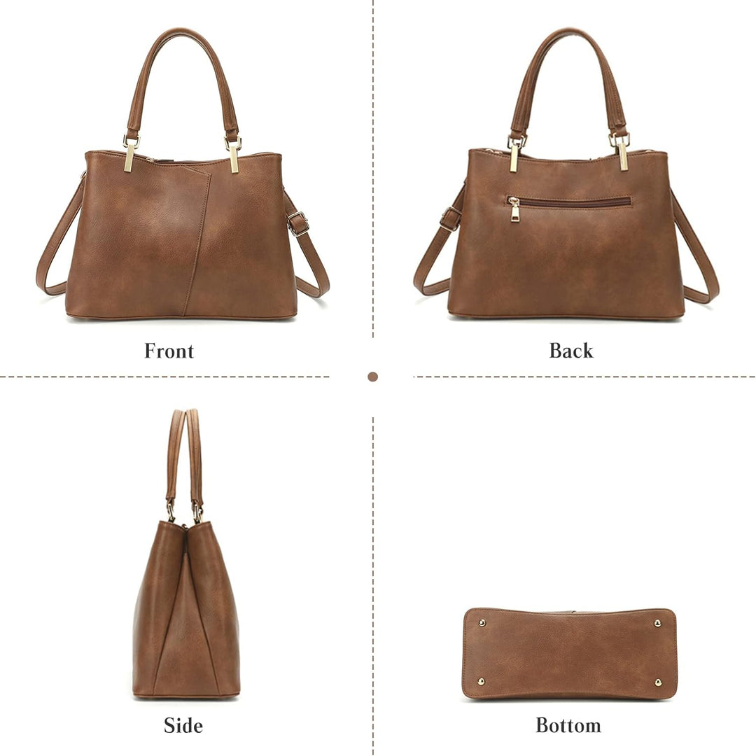 FANDARE Mode Damen-Henkeltaschen Wasserdicht Handtasche Umhängetaschen Schultertaschen PU-Leder V-fö