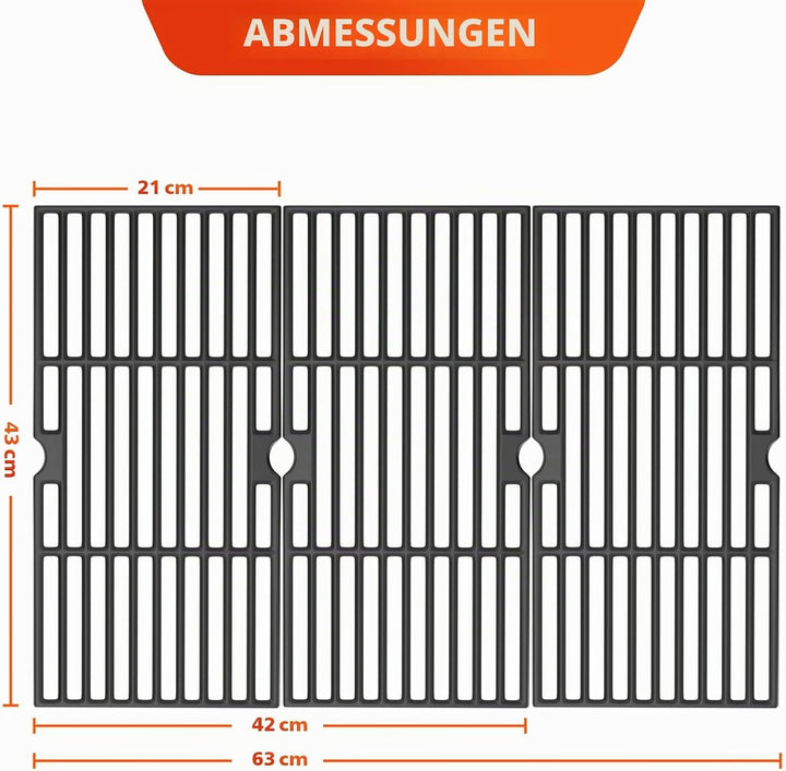 Denmay 43 x 63 cm Gusseisen Grillrost für Charbroil, Enders Boston 3, Enders Monroe 3 Pro, Landmann