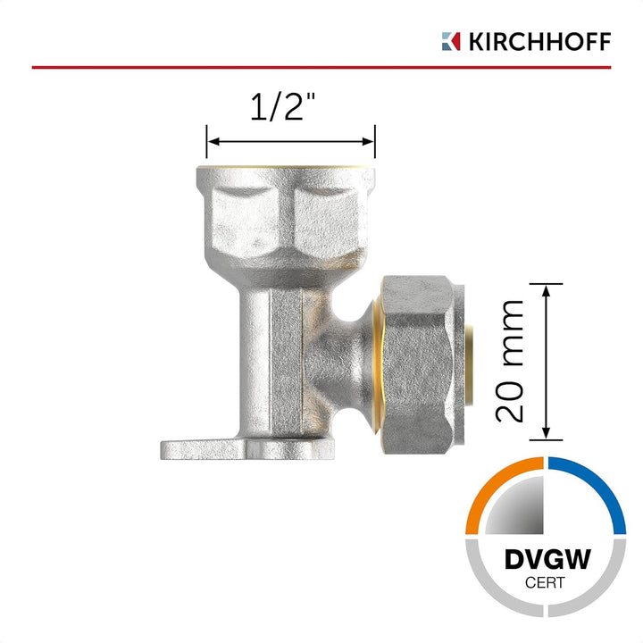 KIRCHHOFF | MSVR Rohr | 5er Set | Klemmringverschraubung 20 mm x 1/2" | Aluverbundrohr | für Heizung