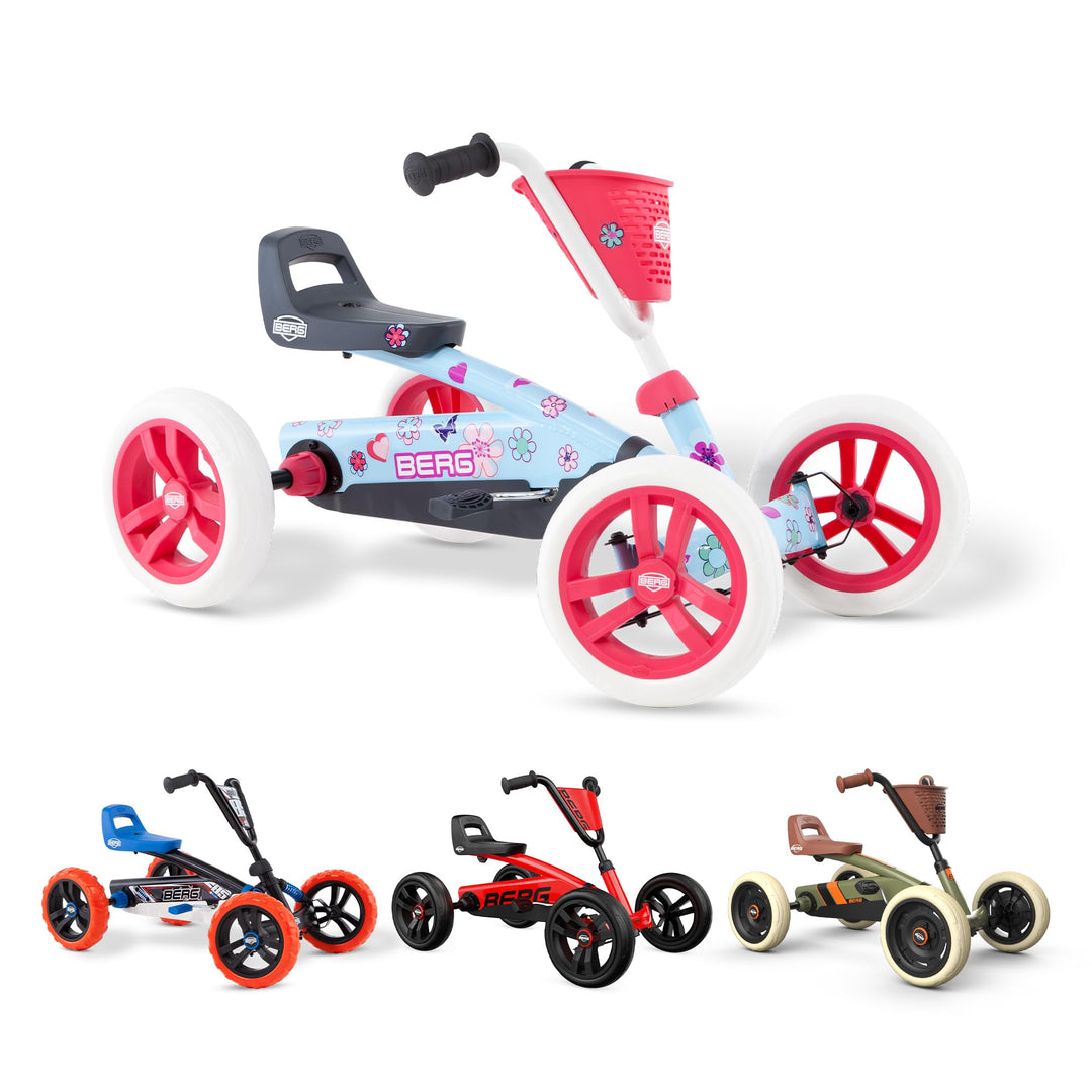 BERG Buzzy Kinder Go-Kart ab 2 Jahren, Tretfahrzeug Kettcar für Kleinkinder, Stabiles Kindergokart m