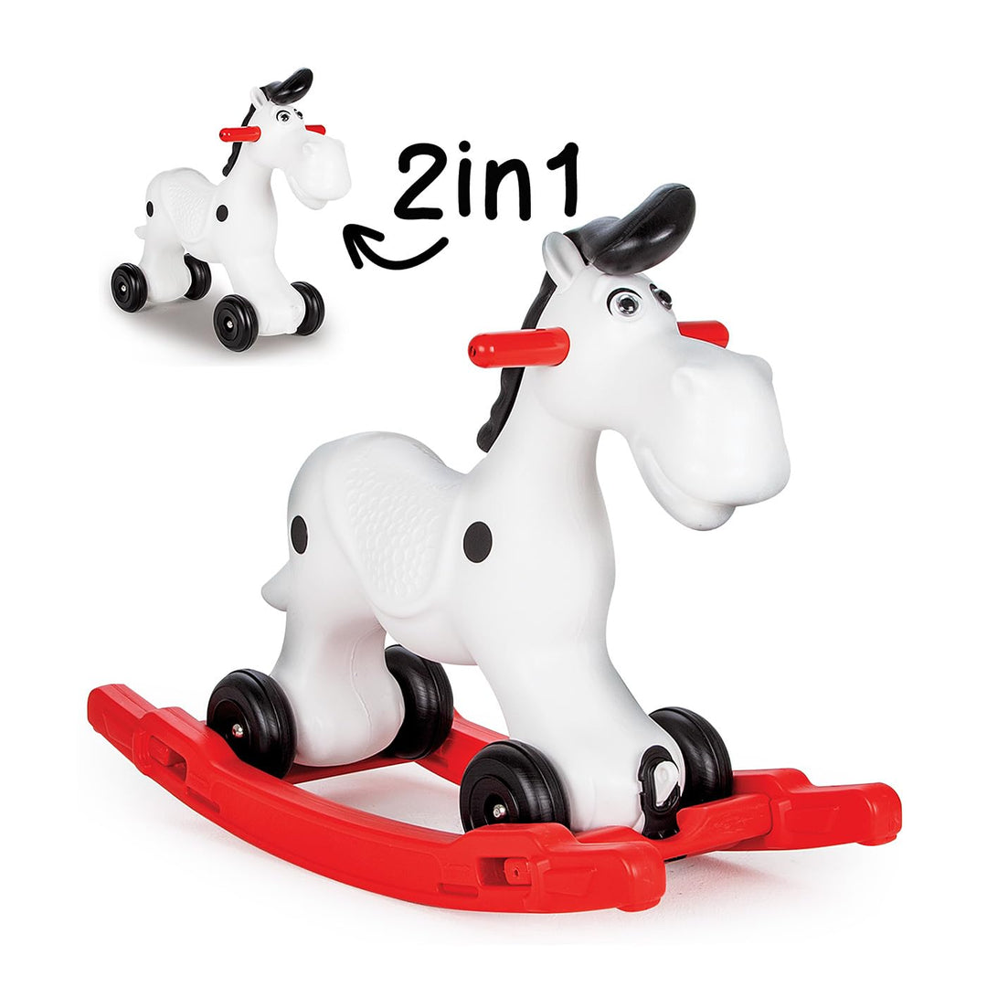 JAMARA 460275 Bob Gallop – 2in1 Schaukelpferd mit Kufen und Rollen, Leichter Umbau, Robuster und Wet