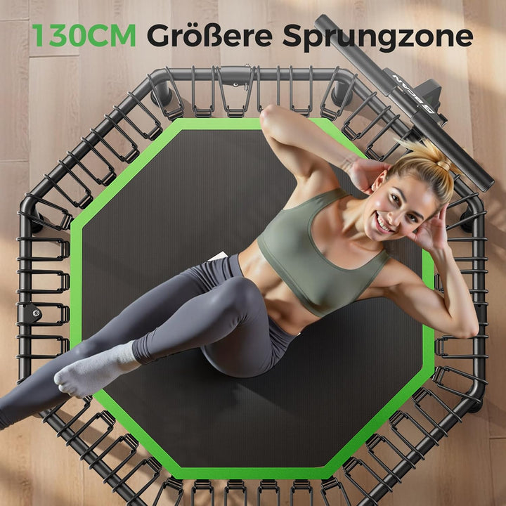 BCAN Fitness Trampolin Indoor Ø 122/133 cm, Trampolin Erwachsene bis 250 kg, Bodentrampolin mit vers