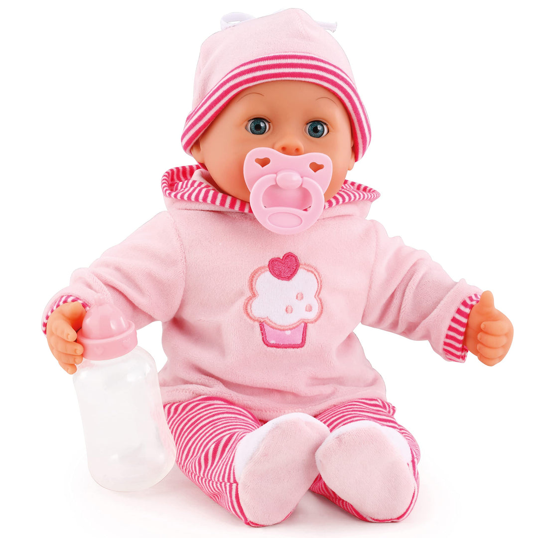 Babypuppe First Words mit Schlafaugen, spricht 24 Babylaute, mit Schnuller und Flasche, 38 cm Single