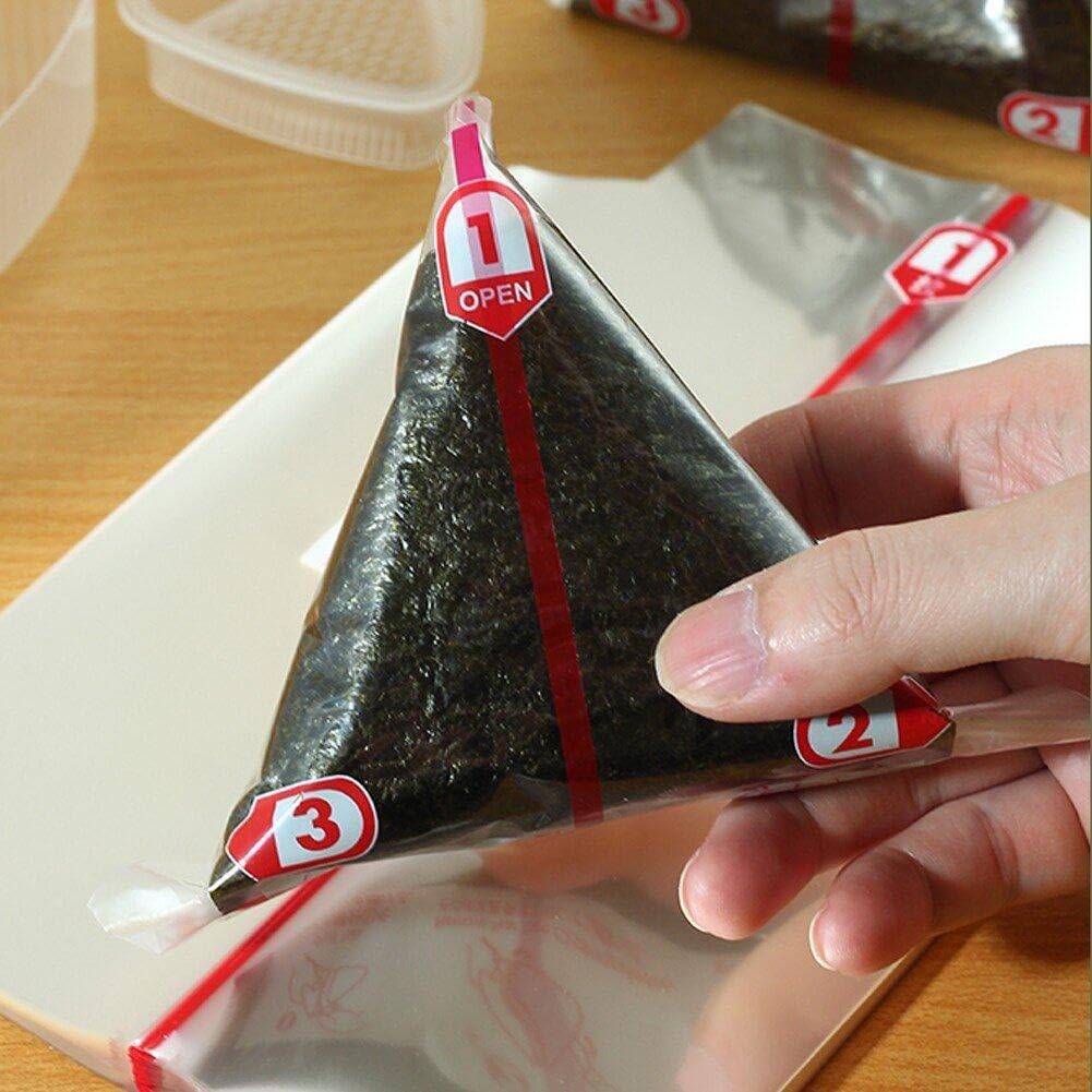 Sushi -wickelbeutel, 100 -pcs -dreieck Reiskugel Packtasche Easy Tear Japaner Onigiri Wrapper Transp