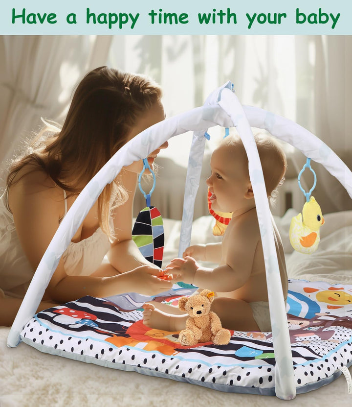 Baby-Spielmatte, Babyspielzeug 0-6 Monate, Babymatte Baby, Play Arch Baby Gym, Verstellbarer Bogen,