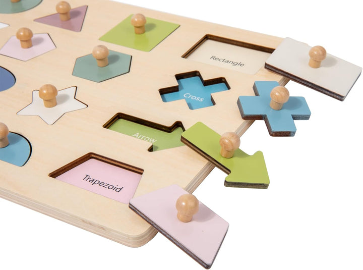 Adena Montessori Holzpuzzle für Babys 12–24 Monate,Formsortierer für Kleinkinder ab 1–3 Jahre – Farb