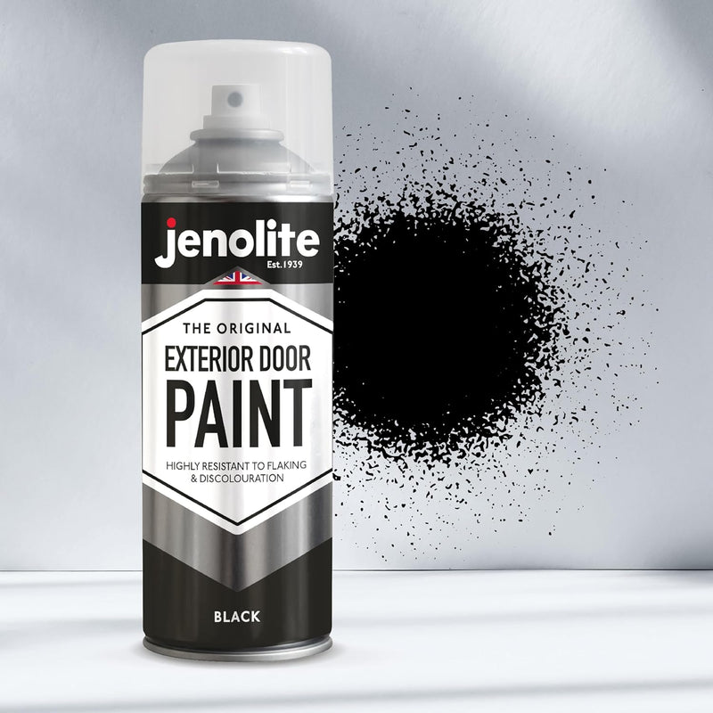 Jenolite Lackspray für Aussentüren, Metall- und Holztüren und Garagentore – Schwarz, 3 x 400 ml (RAL