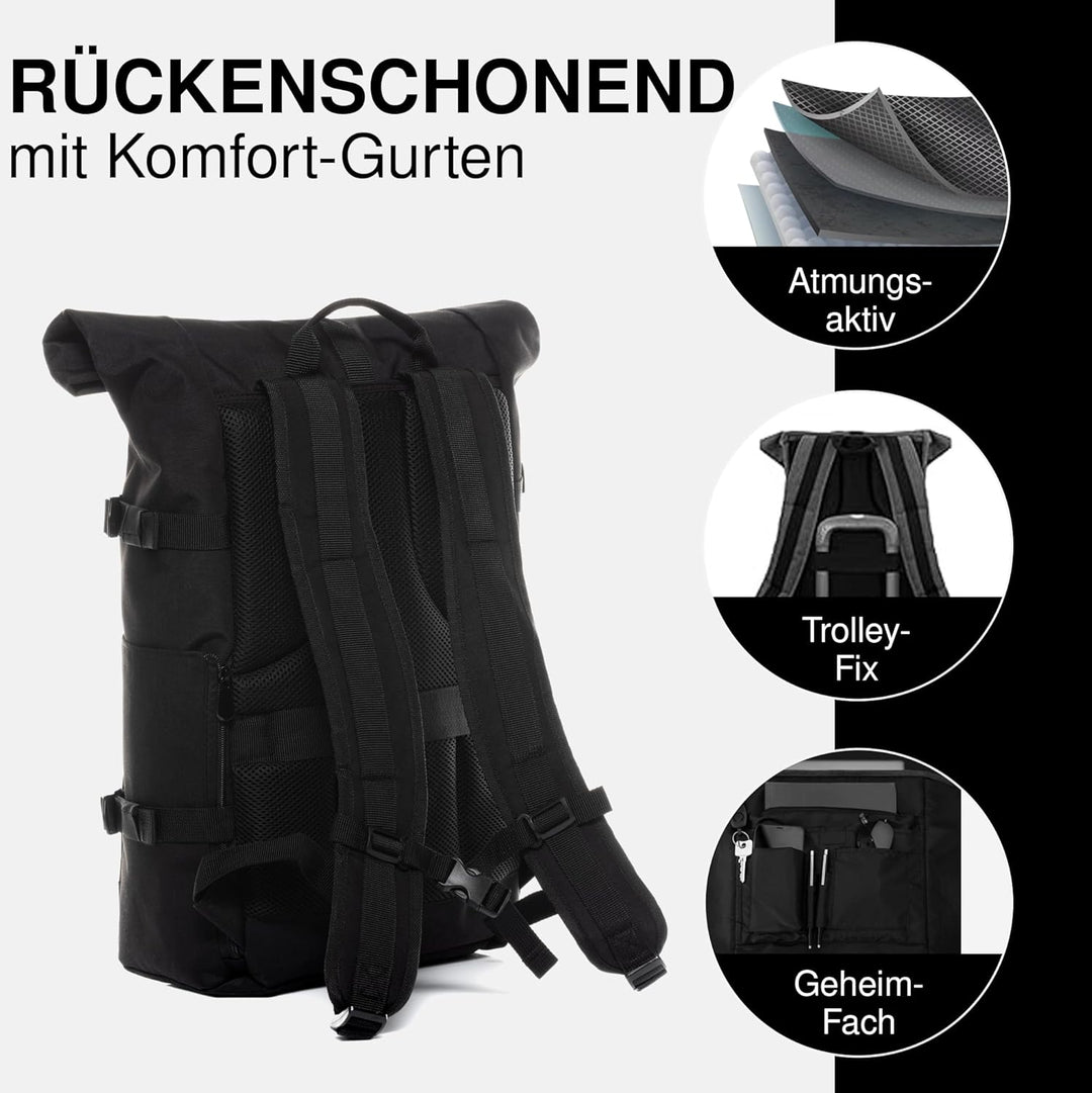SONS OF ALOHA Rucksack KANE Roll-Top Kurierrucksack XL gross - PET recycelt, wasserabweisend - Wande
