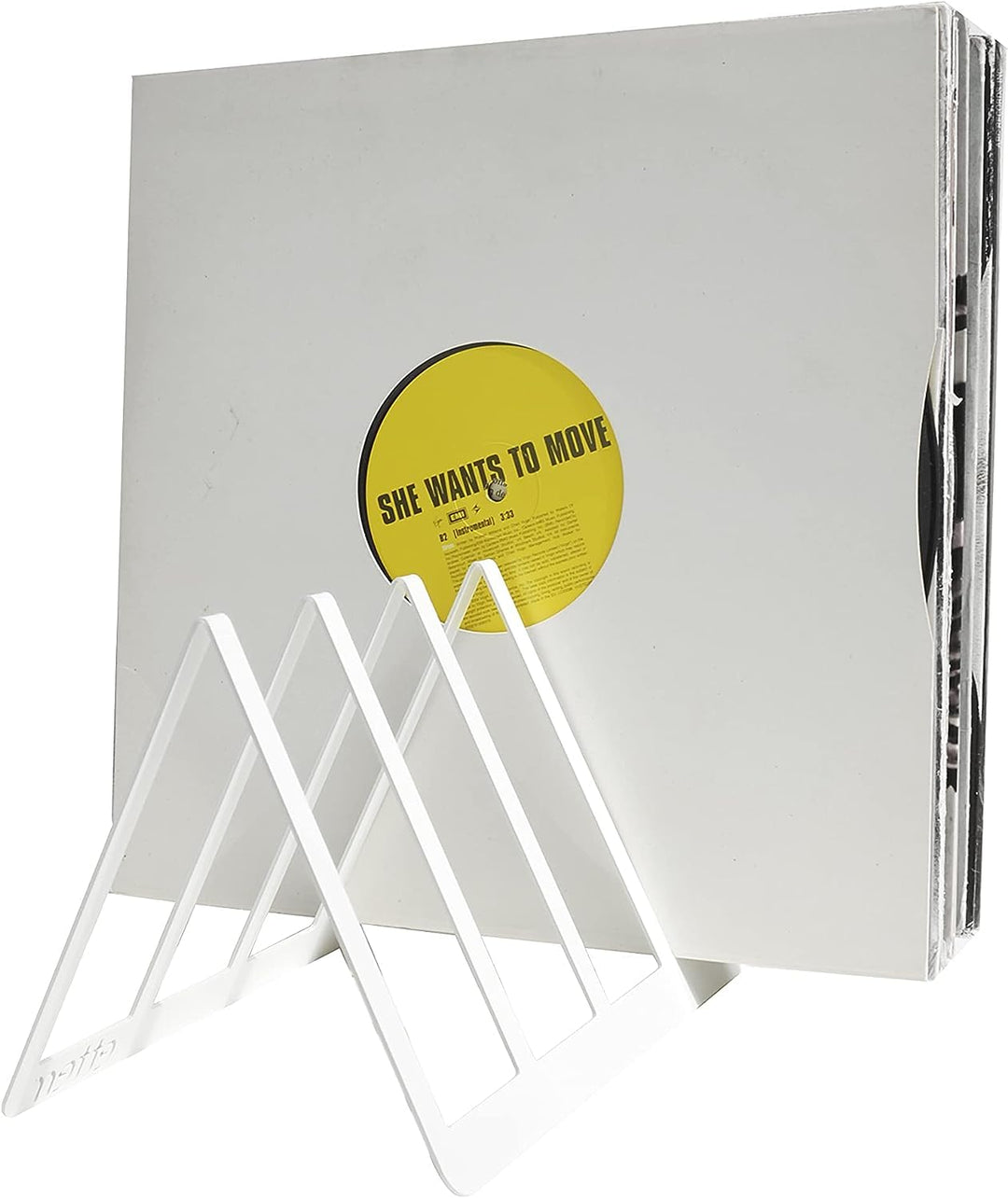 Präsentationshalterung für 50 Vinyl-Schallplatten (Weiss), Weiß