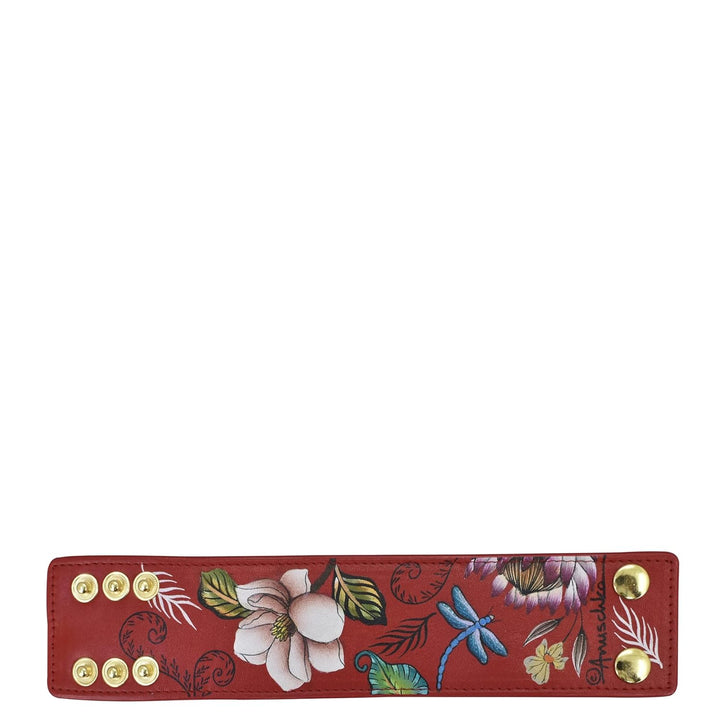Anuschka Lederarmband für Frauen, Handbemalt, Grössenverstellbar Crimson Garden, Crimson Garden