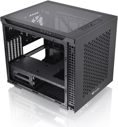 Thermaltake Divider 200 TG Air Black | Micro-ATX-PC-Gehäuse | 2 x gehärtetes 3mm Glasseitenteil | Me