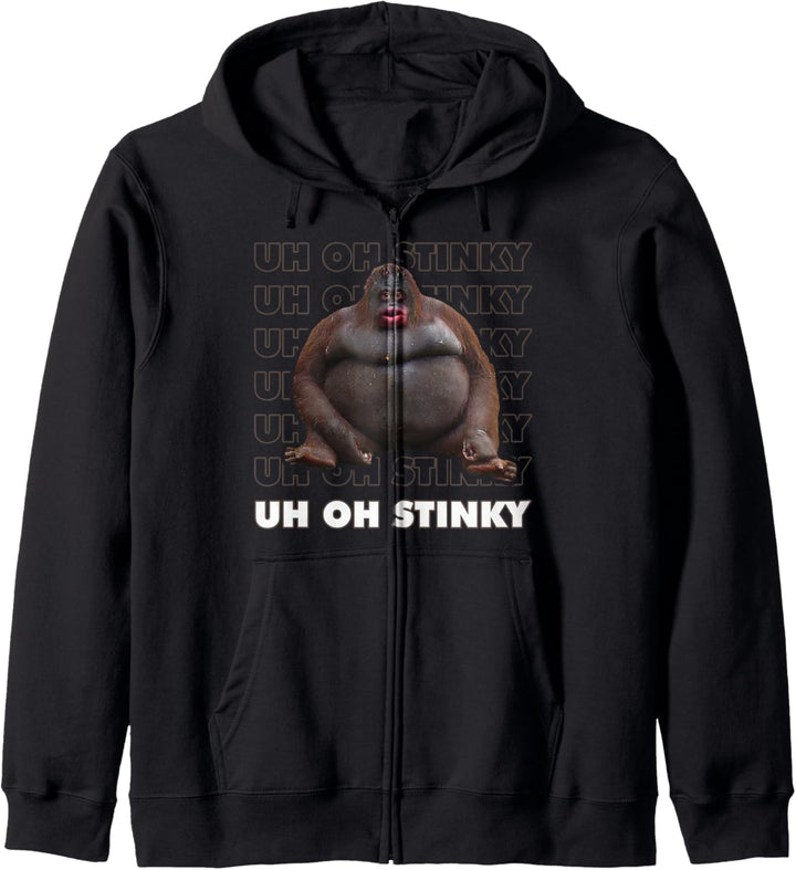 Uh Oh Stinky Poop Meme lustiger Affe Kapuzenjacke