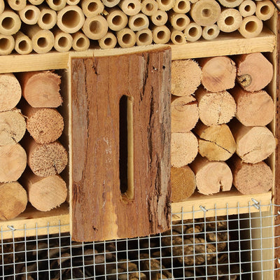 Relaxdays Insektenhotel, Verschiedene Füllmaterialien, Nisthilfe Hausform, Wildbienenhotel HxBxT 40,