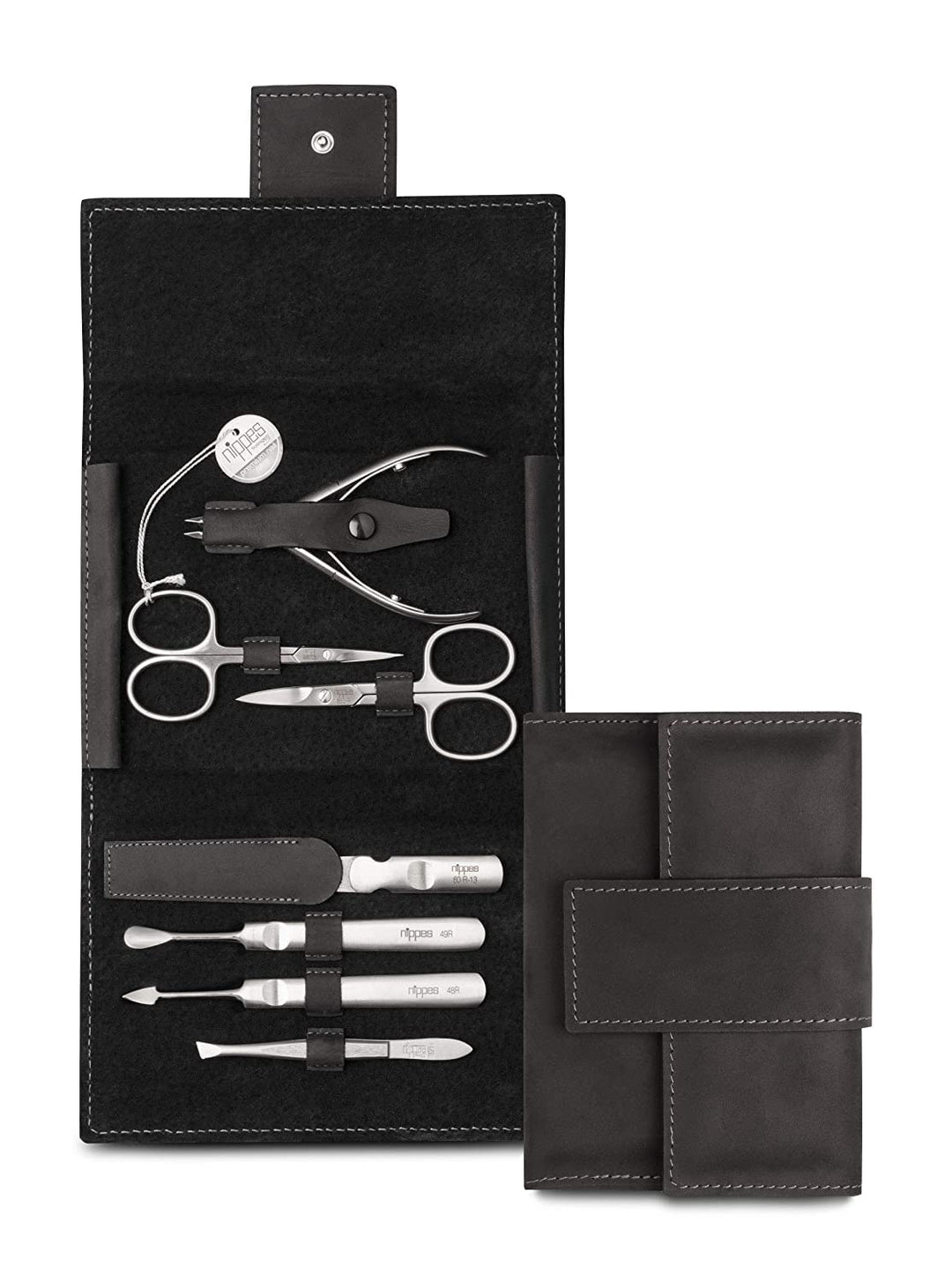 nippes Solingen Premium Line Maniküre Set Tabard, 7-teilig, Edelstahl rost- und nickelfrei, Rindlede