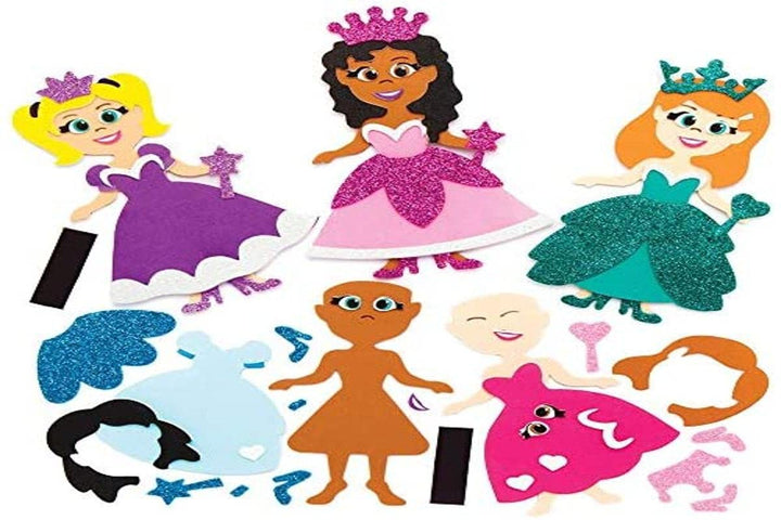 Baker Ross Bastelsets für Deko-Magneten „Frecher Schimpanse“(8 Stück) & AX123 Prinzessin-Magnet-Kits