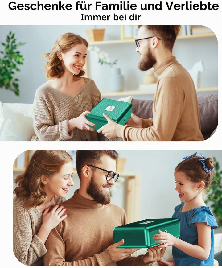 LOCK Biometrischer Tresor [Fingerabdruckerkennung] [Kompakt] Ideal für Scheckbücher, Geld, Schmuck,