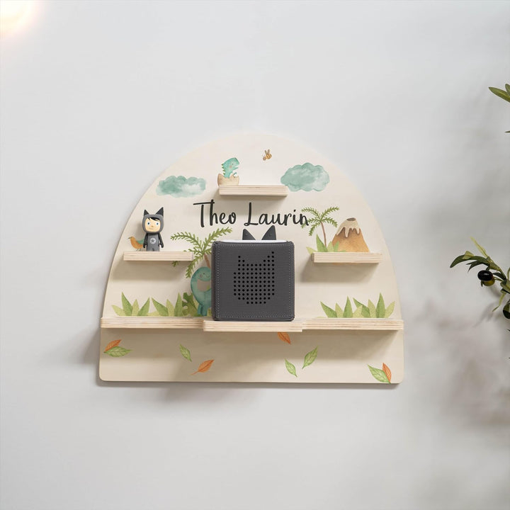 Geschenkfreude Personalisiertes Toniebox Regal für Kinderzimmer - Kinder Wandregal für Tonie Hörfigu