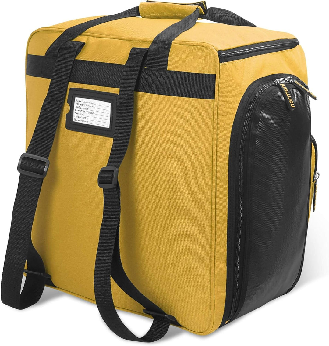 normani Skischuhtasche mit separatem Helmfach und Rucksackfunktion Alpine DEPO Gelb 53 Liter, Gelb 5