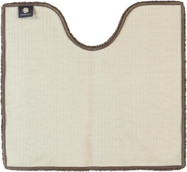 Rhomtuft Badteppiche Square Taupe - 58 Toilettenvorlage mit Ausschnitt 55x60 cm, Toilettenvorlage mi