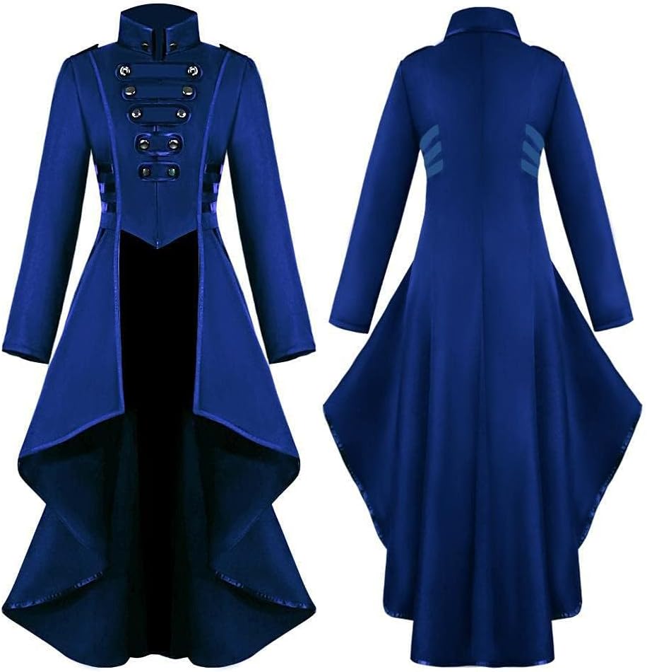 Damen Steampunk Vintage Frack Jacke Unregelmässiger Saum Gothic Kleidung Viktorianischer Gehrock Lan