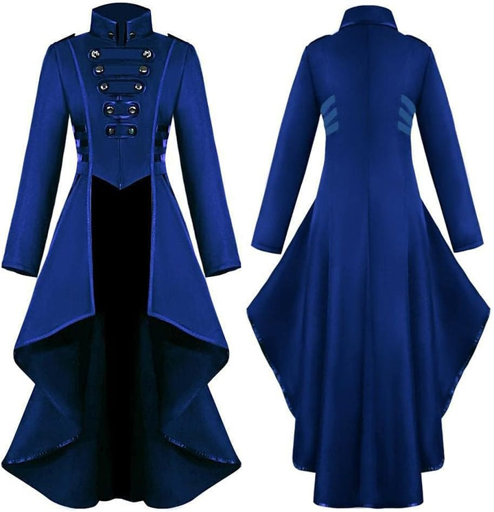 Damen Steampunk Vintage Frack Jacke Unregelmässiger Saum Gothic Kleidung Viktorianischer Gehrock Lan