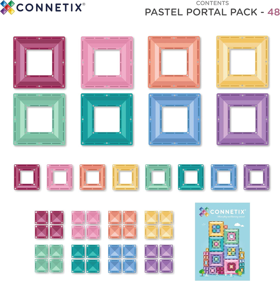 CONNETIX Magnetbausteine Pastell-Portal-Paket, 48 Stück