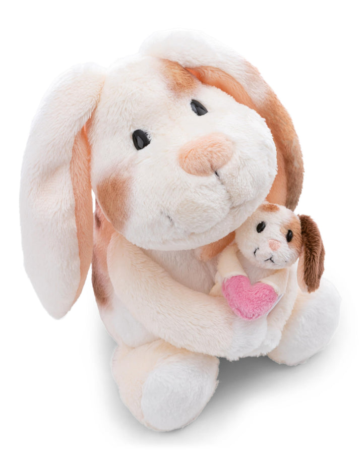 NICI Kuscheltier Hase 20cm mit Hasenkind 6cm - beige - Stofftier aus weichem Plüsch, niedliches Plüs