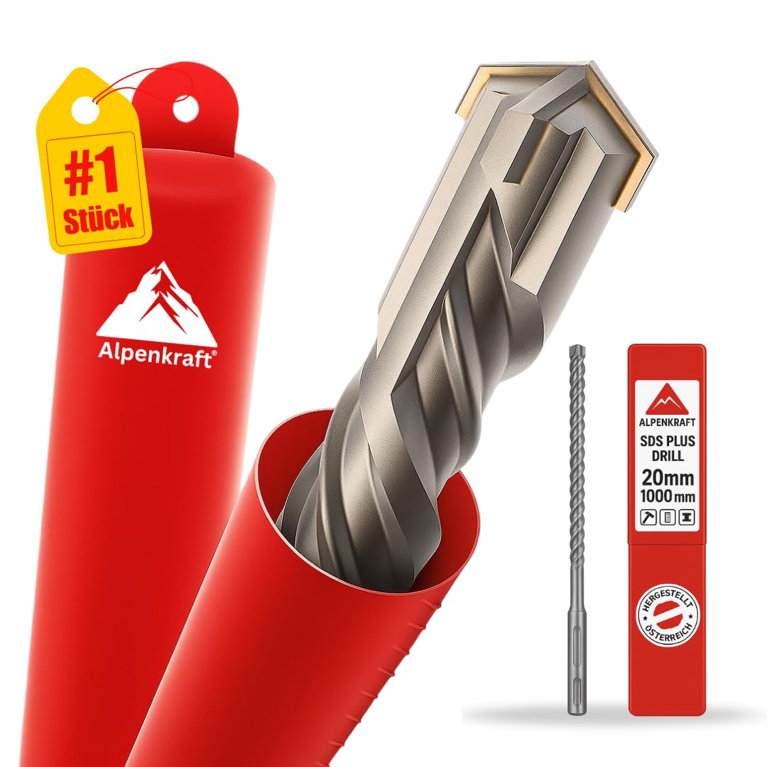 SDS Plus Bohrer Set: Betonbohrer Kreuzschneide | Grössen Ø 20, 24, 25, 28, 32, 40, 50, 55 mm | Länge