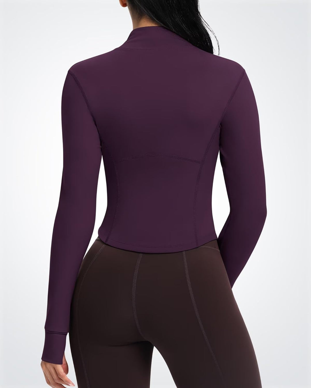 QUEENIEKE Kurze Damen Sportjacke – Leichtes atmungsaktives Yoga-Oberteil mit Daumenlöchern für Fitne