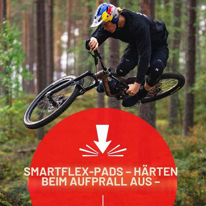 G-Form Pro Rugged 2 Knieschoner für Radsport, BMX, MTB, Downhill-Skateboard, Grösse S, Schwarz S Sch