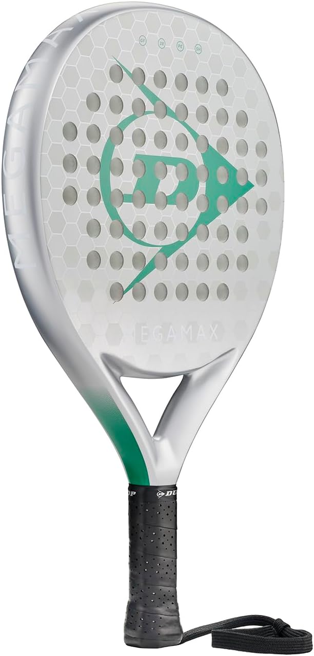 DUNLOP Padel Bat Megamax Silver – Rundform, Graphit-Rahmen, Medium-Balance, Pro-Eva-Kern – Für Anfän