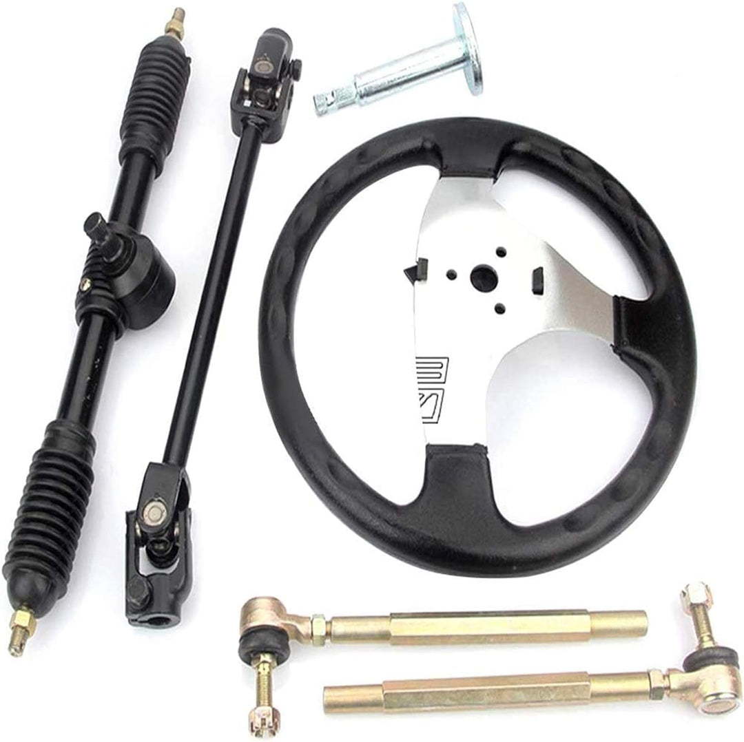 Go-Kart 300mm Lenkrad Lenkwelle Spurstangen Set Bootslenkrad Steuerrad Rack Kit Mit Zahnstange Ritze