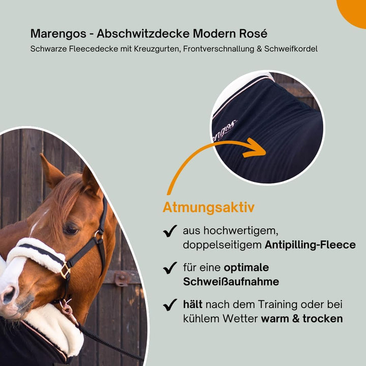 Marengos Abschwitzdecke MODERN ROSÉ schwarz Schwarz 135cm, Schwarz 135cm