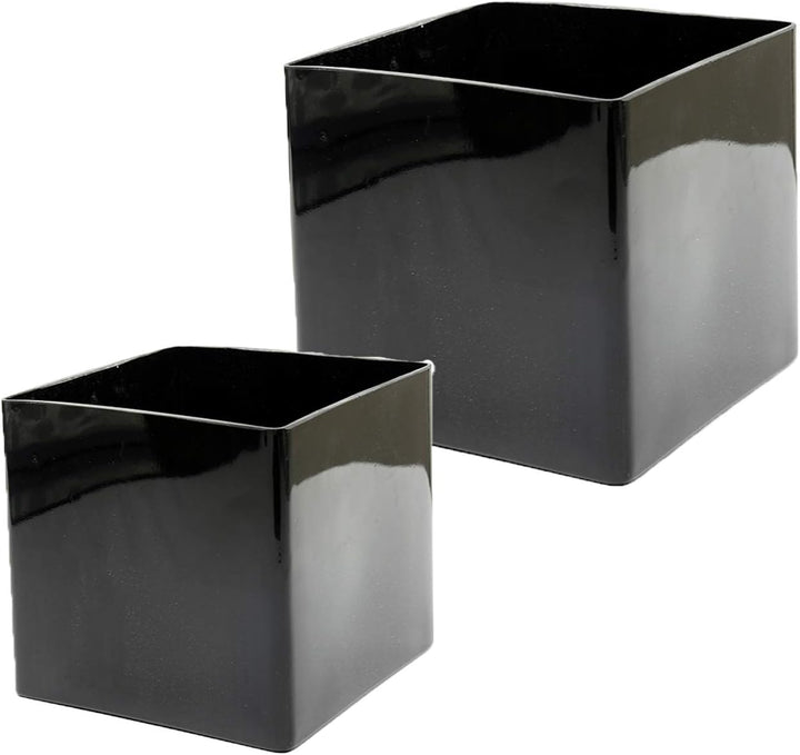 WGV Schwarze Glasvase, Kerzenhalter, 12,7 x 12,7 x 12,7 cm, blumiger Akzent, Heimbüro-Dekor, 1 Stück