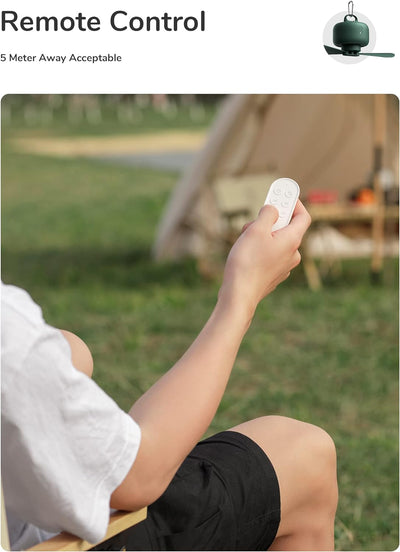 JISULIFE 8000mAh Camping Ventilator Batteriebetrieben, USB Wiederaufladbar mit Fernbedienung, Abnehm
