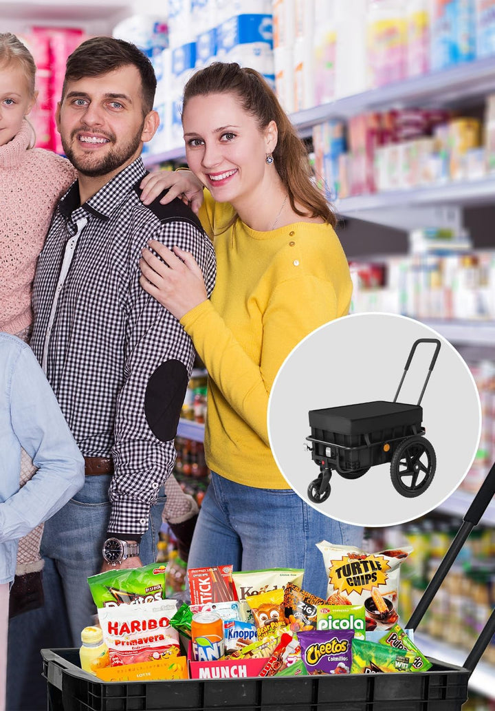 SEPNINE® 2in1 Einkaufstrolley mit 86L Kapazität, Handwagen mit Schiebebügel, bis 40kg belastbar, Tro