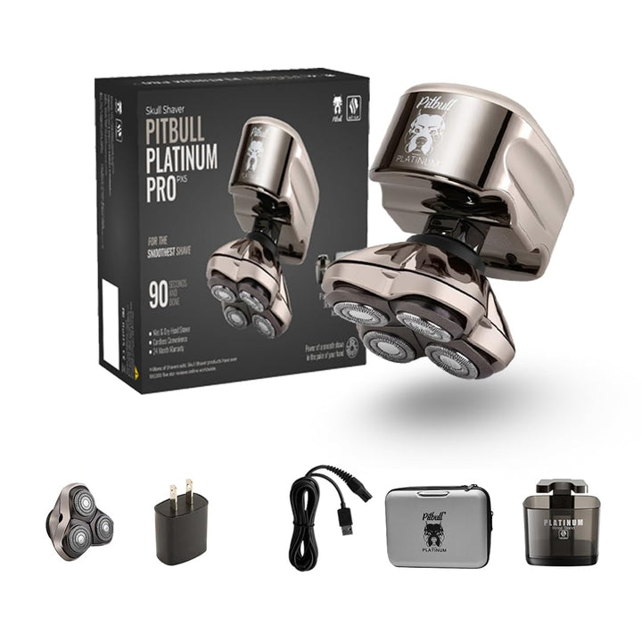 Skull Shaver Pitbull Platinum Pro PX5 - Elektrorasierer für Herren - Kabellos, Wiederaufladbar, Nass